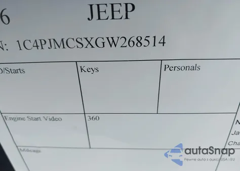 2016 Jeep Cherokee Latitude from USA, damaged, VIN 1C4PJMCSXGW268514